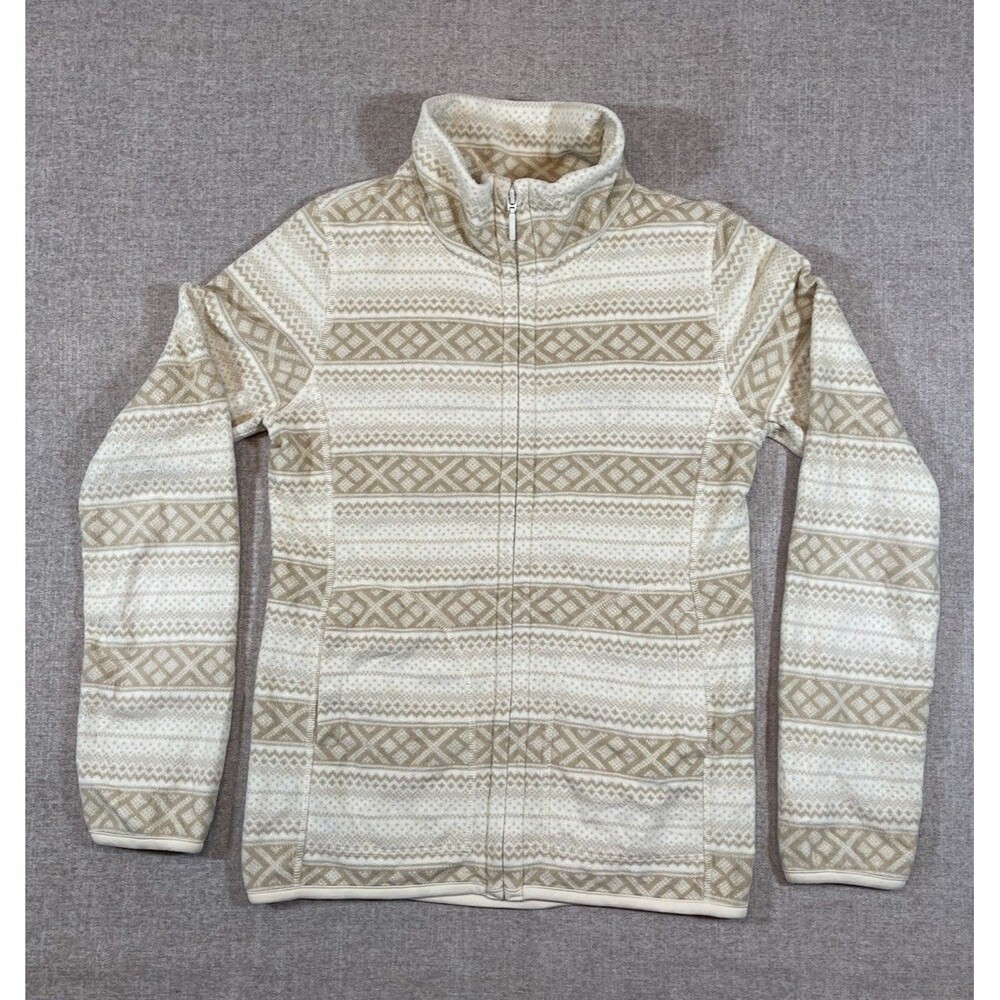 UNIQLO Full Zip Fleece Jacket Women’s Size M Medium Tan Brown Beige Casual Warm